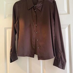 Brown satin The Limited America blouse‎